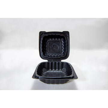 Black Hinged Disposable Plastic Food Containers